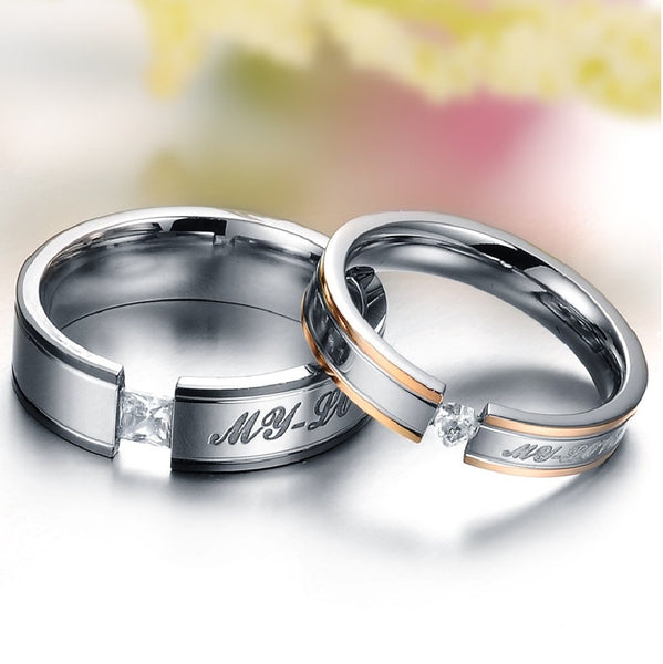 His & Hers Matching Set My Love Couple Rings Wedding Band Set-Couple Rings-SunnyHouse Jewelry