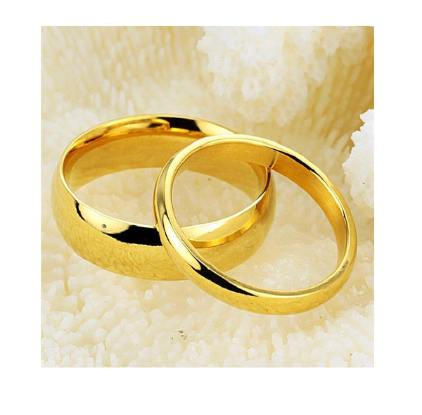 His & Hers Matching Set Golden Love Couple Rings Wedding Band Set-Couple Rings-SunnyHouse Jewelry