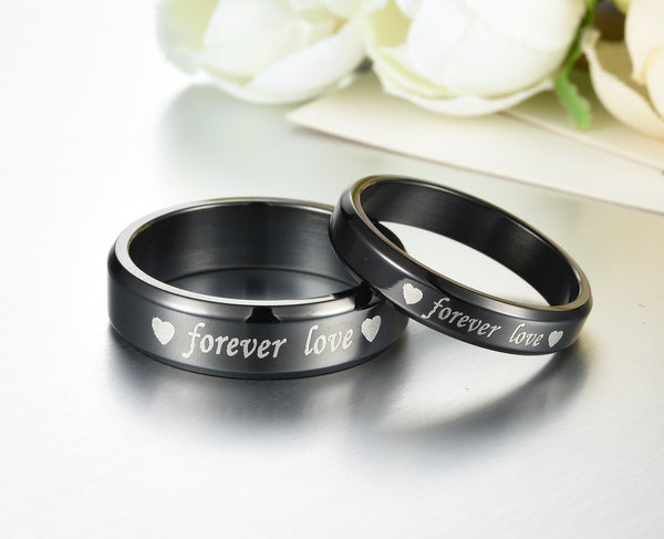 His & Hers Matching Set Forever Love Couple Rings Wedding Band Set-Couple Rings-SunnyHouse Jewelry