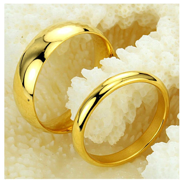 His & Hers Matching Set Golden Love Couple Rings Wedding Band Set-Couple Rings-SunnyHouse Jewelry