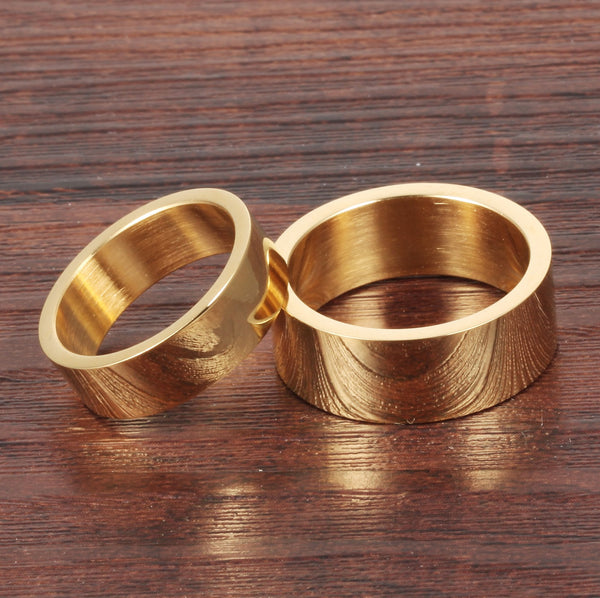 His & Hers Matching Set Simple Golden Style Couple Rings Wedding Band Set-Couple Rings-SunnyHouse Jewelry