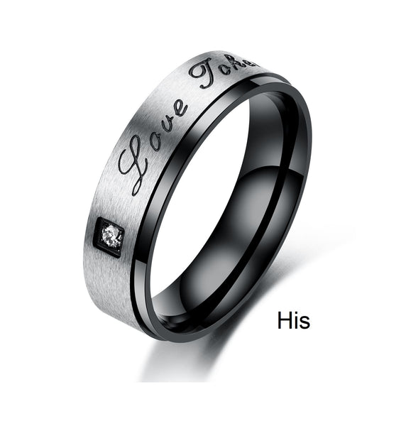 His & Hers Matching Set Love Token Couple Rings Wedding Band Set-Couple Rings-SunnyHouse Jewelry