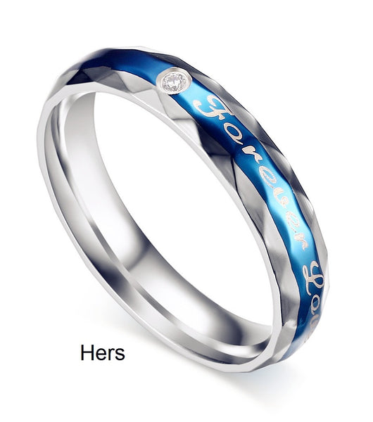 His & Hers Matching Set Forever Love Couple Rings Wedding Band Set-Couple Rings-SunnyHouse Jewelry