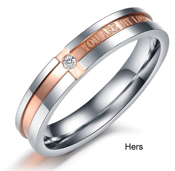 His & Hers Matching Set You Are My Love Couple Rings Wedding Band Set-Couple Rings-SunnyHouse Jewelry