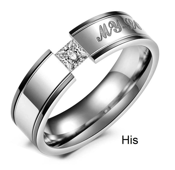 His & Hers Matching Set My Love Couple Rings Wedding Band Set-Couple Rings-SunnyHouse Jewelry