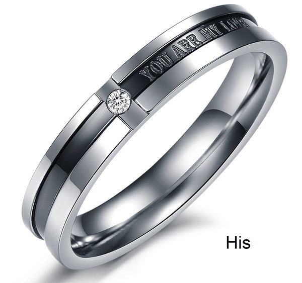 His & Hers Matching Set You Are My Love Couple Rings Wedding Band Set-Couple Rings-SunnyHouse Jewelry