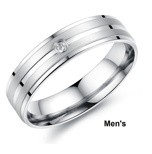 His & Hers Matching Set Simple Style Couple Rings Wedding Band Set-Couple Rings-SunnyHouse Jewelry