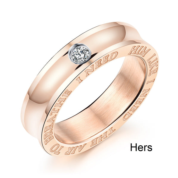 His & Hers Matching Set Simple Style Couple Rings, Wedding Band Set, Valentine, Anniversary, Wedding, Promise, Engagement Ring-Couple Rings-SunnyHouse Jewelry