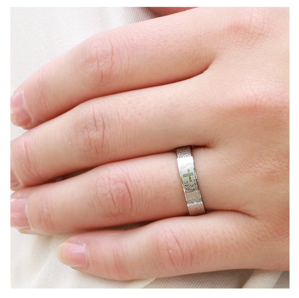 His & Hers Matching Set Bible Cross Couple Rings Wedding Band Set-Couple Rings-SunnyHouse Jewelry