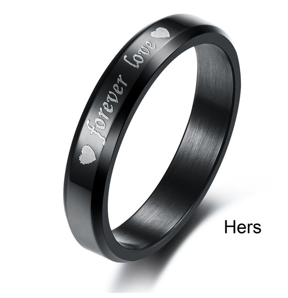 His & Hers Matching Set Forever Love Couple Rings Wedding Band Set-Couple Rings-SunnyHouse Jewelry