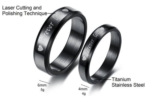 His & Hers Matching Set Forever Love Couple Rings Wedding Band Set-Couple Rings-SunnyHouse Jewelry