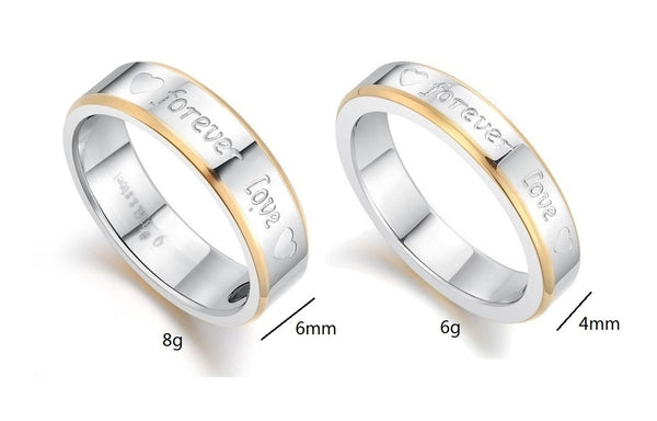 His & Hers Matching Set Forever Love Couple Rings, Wedding Band Set, Valentine, Anniversary, Wedding, Promise, Engagement Ring-Couple Rings-SunnyHouse Jewelry