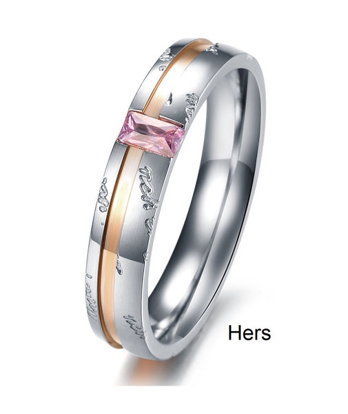 His & Hers Matching Set Simple Style Couple Rings Wedding Band Set-Couple Rings-SunnyHouse Jewelry