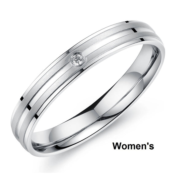 His & Hers Matching Set Simple Style Couple Rings Wedding Band Set-Couple Rings-SunnyHouse Jewelry