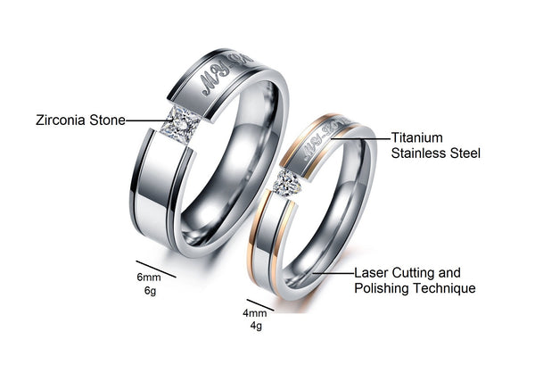 His & Hers Matching Set My Love Couple Rings Wedding Band Set-Couple Rings-SunnyHouse Jewelry