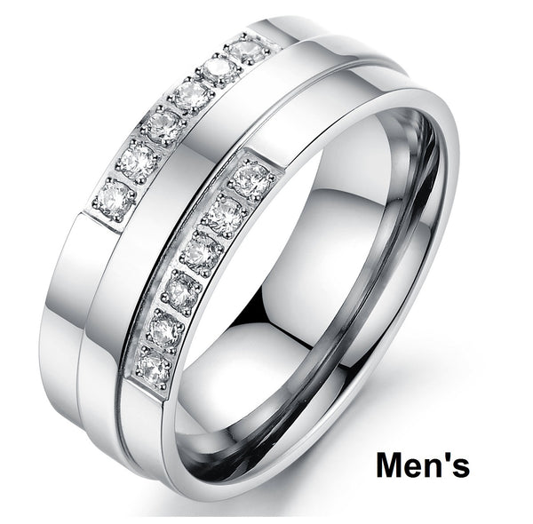 His & Hers Matching Set Simple Style Couple Rings Wedding Band Set-Couple Rings-SunnyHouse Jewelry