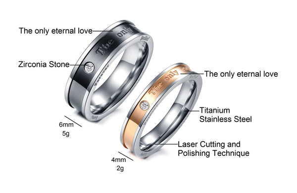 His & Hers Matching Set Eternal Love Couple Rings Wedding Band Set-Couple Rings-SunnyHouse Jewelry