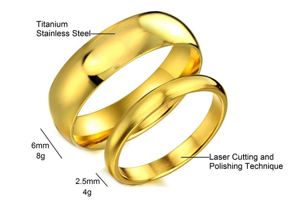 His & Hers Matching Set Golden Love Couple Rings Wedding Band Set-Couple Rings-SunnyHouse Jewelry