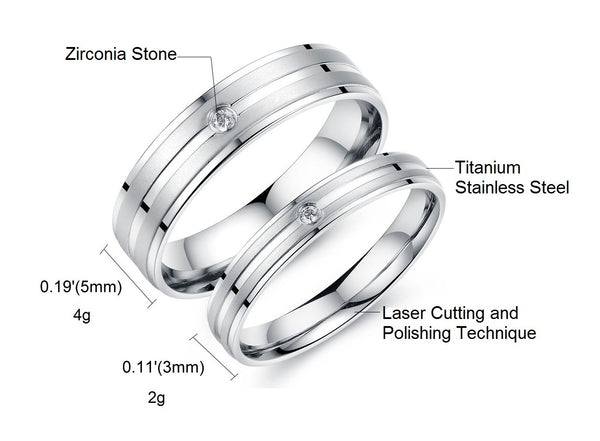 His & Hers Matching Set Simple Style Couple Rings Wedding Band Set-Couple Rings-SunnyHouse Jewelry