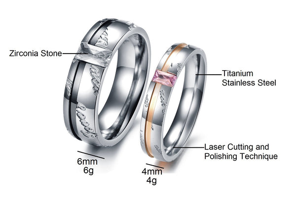 His & Hers Matching Set Simple Style Couple Rings Wedding Band Set-Couple Rings-SunnyHouse Jewelry