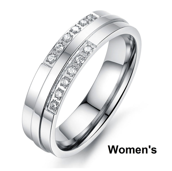 His & Hers Matching Set Simple Style Couple Rings Wedding Band Set-Couple Rings-SunnyHouse Jewelry