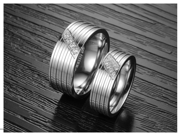 His & Hers Matching Set Simple Love Style Couple Rings Wedding Band Set-Couple Rings-SunnyHouse Jewelry